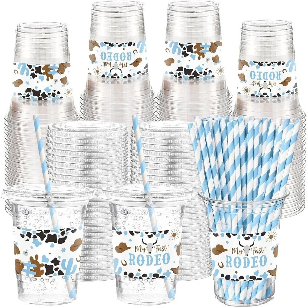 771 pc Cowboy Baby Shower Decorations Little Cowboy Raffle Box Banners Favors ++